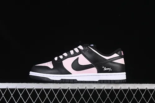 All categories Nk SB Dunk Series Nk SB Dunk Low High-end customized low-top sneakers Nike SB Dunk Low black and pink Valentine's Day low-top casual sneakers DD1391-100